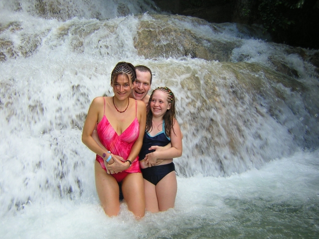 Feeling Irie in Jah-maica! (Mark Love with his wife and daughter)