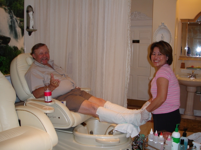 Mr C. gets his first fathers day pedicure!!  LOL!