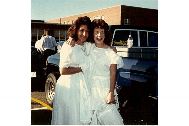 Carol Hazel and Shannon Colburn all dressed up and someplace to go...Graduation Baby!